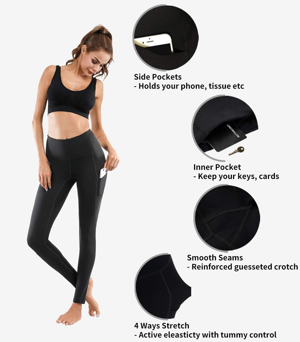 "Ultimate High Waist Yoga Pants: Tummy Control, Pocketed, 4-Way Stretch Leggings"