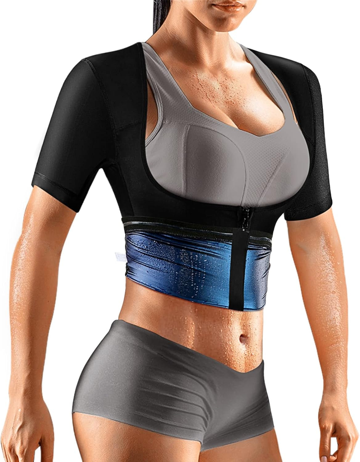 Slimming Sauna Suit: Women's Weight Loss Zip-Up Waist Trainer & Body Shaper