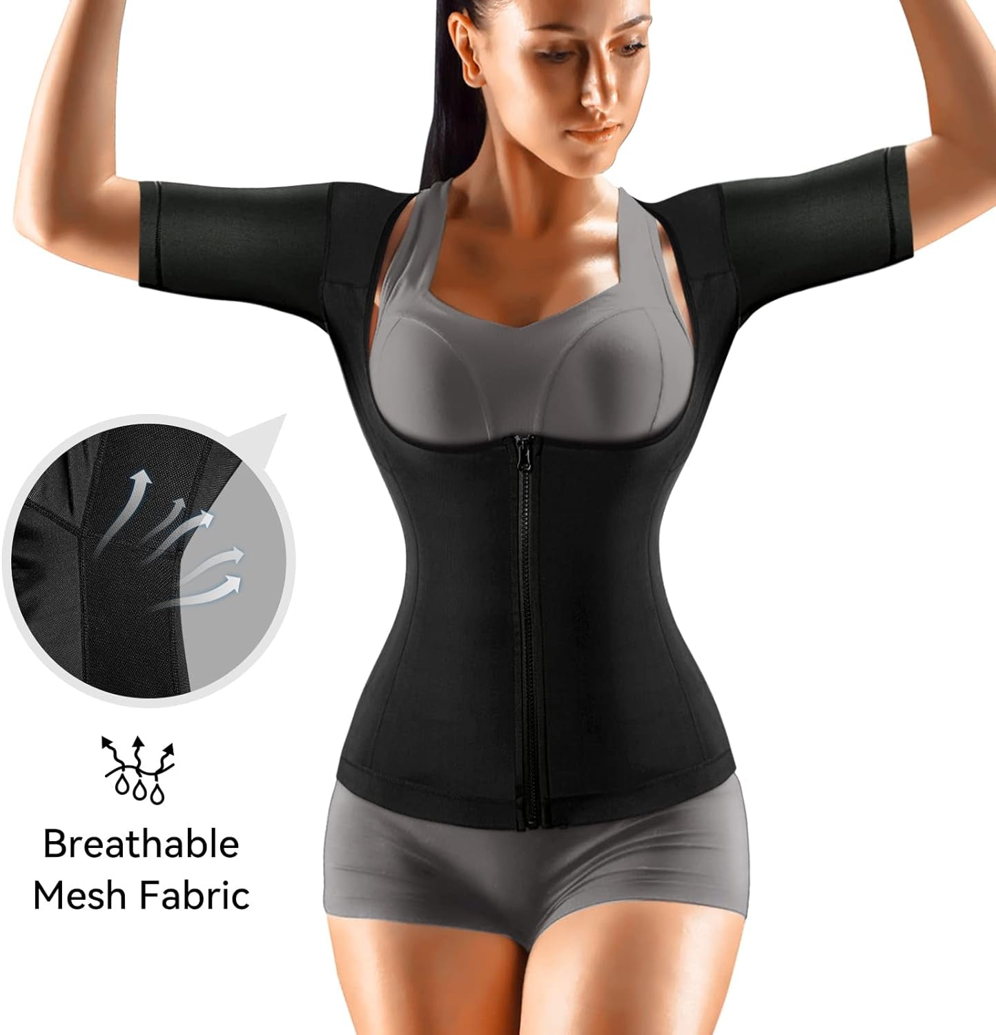 Slimming Sauna Suit: Women's Weight Loss Zip-Up Waist Trainer & Body Shaper