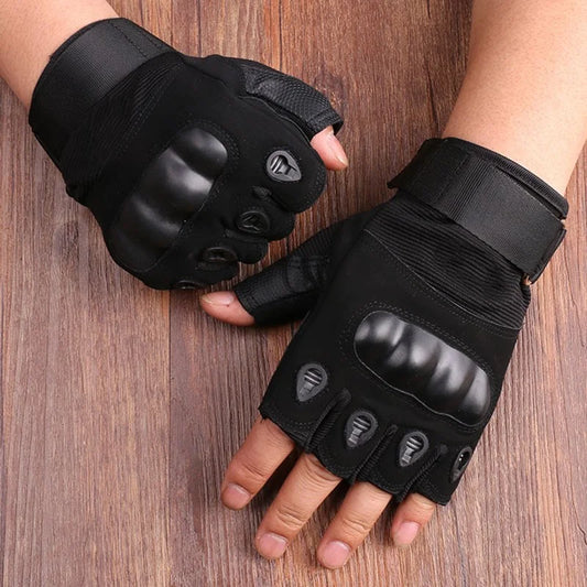 Guantes militares de medio dedo para hombre