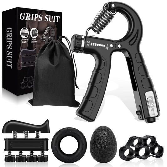 "Ultimate Hand Grip Strengthener: 5-in-1 Adjustable Trainer for Forearm, Finger, and Wrist"