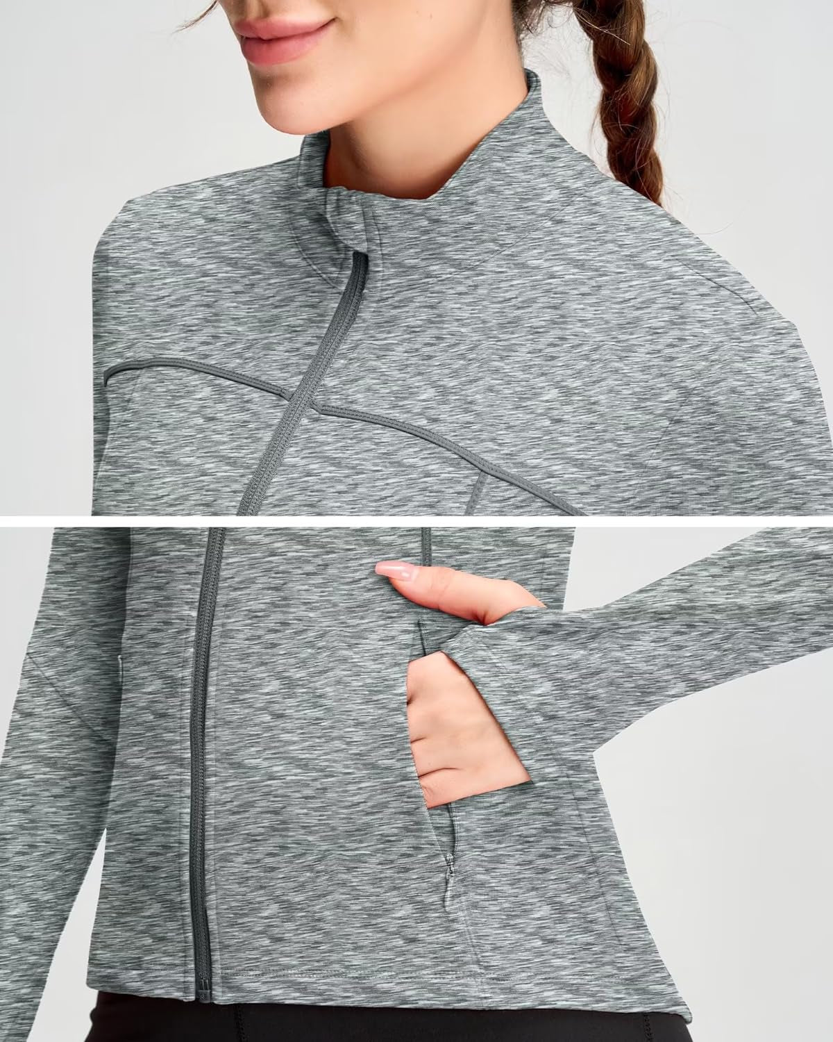 Women'S Running Jackets Full Zip Athletic Jackets Slim Fit Workout Gym Yoga Track Jackets with Pockets