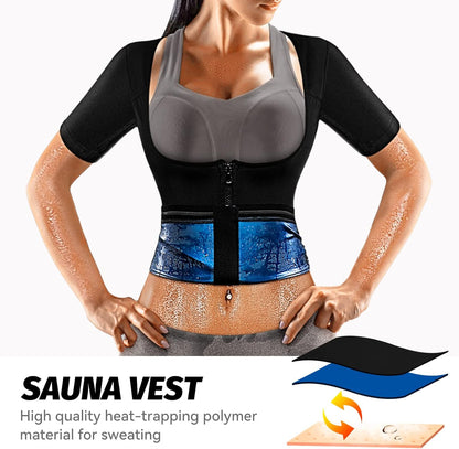 Slimming Sauna Suit: Women's Weight Loss Zip-Up Waist Trainer & Body Shaper